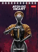 Блокнот А6 40 листов, клетка, "Atomic Heart" гребень, в ассортименте