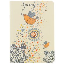 Записная книжка «Birds and flowers» А6, 24 листа, нелинованная, скрепка