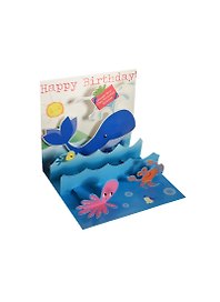 3D открытка Большой синий кит (Big Blue Whale) (квадрат) (1074) (14,5х14,5)