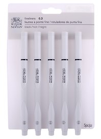 Ручки капиллярные-линеры 5шт 0,3мм, пласт.кор., Winsor&Newton