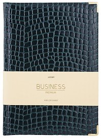 Книга для записей А4 100л кл. "BUSINESS PREMIUM. Iguana (изумрудный)" иск.кожа, поролон, мет.уголки, тонир.блок. зол.торец, 2 ляссе, инд.уп.