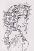 Раскраска. Девушки. Flower Girls - 1