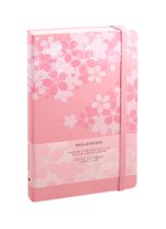 Книга для записей А5 120л лин. "SAKURA LARGE" обложка текстиль, розовый, резинка, ляссе, Moleskine