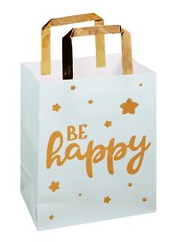 Пакет А5 23*18*10 "Be happy",нейтр.,крафт
