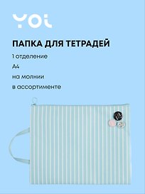 Папка для тетрадей «Значки» А4, на молнии, Yoi