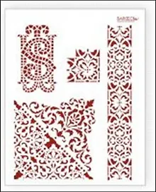 Трафарет пластиковый многоразовый Кружевные бордюры (20х25) (К-11)