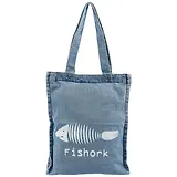 Сумка-шоппер джинсовая на молнии Fishork (40*33см) (светло-синий)