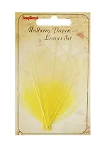 ХОББИ И ТЫ ScrapBerrys Скелетированные листочки из бананового дерева, набор 8 шт, бело-желтые