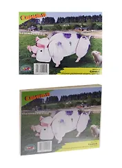 Свинья цветная (МС012) (4/30) (Сборная деревянная модель) (3+) (упаковка)