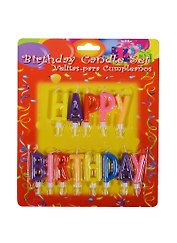 Набор свечей для торта Happy Birthday (592163) (H 5,5см) (Ремеко РС)