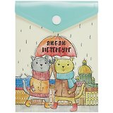 Папка-конверт А6 на кнопке СПб "Люблю Петербург", вертикальная