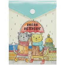 Папка -конверт «СПб. Люблю Петербург» А6 на кнопке, вертикальная, Знаковые сувениры
