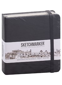 Скетчбук 12*12, 80 листов "Sketchmarker" черный, нелинованный, 140г/м2, слоновая кость