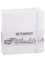 Скетчбук 12*12, 80 листов "Sketchmarker" белый, нелинованный, 140г/м2, слоновая кость