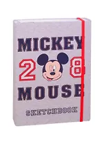 Скетчбук А5 80+50л "Микки Маус" 100г/м2, тв. обложка, закр. евроспираль, на резинке