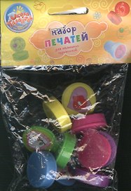 Набор печатей цветных фигурных сердца (460563) (5 шт.) (упаковка)