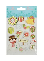 Бумажные 3D стикеры для ручного творчества (X3D-16) (Рукоделие) (упаковка)