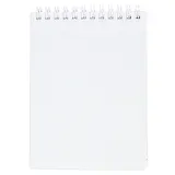 Блокнот А6 80л кл. "VELVET" белый, пласт.обл, спираль