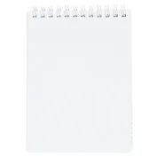 Блокнот А6 80л кл. "VELVET" белый, пласт.обл, спираль