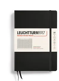 Книга для записей A5, 125 листов в клетку "Classic", твердая обложка, черный, Leuchtturm1917