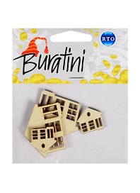 Набор декоративных элементов РТО Домики (DZ40023) (Buratini) (фанера) (упаковка)