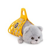 Мягкая игрушка Кот Барсик в сумке (35см) (серый) (2/34) (B1002/35)