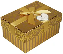 Коробка подарочная "Узор" желтый металлик, 15,5*11*8см