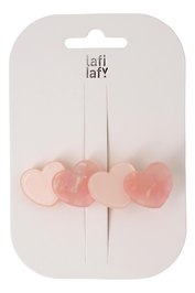 Заколка Сердечки розовые (пластик) (6,7см) (12-Izzy-8) (Lafilaf)