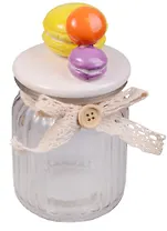 Баночка стекло с керамической крышкой Макаруны 13*8см 12-6827-13168