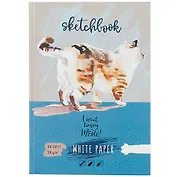 Скетчбук А5 100л "Трёхцветная кошка" белый офсет, 100г/м2, выб. лак, вердый переплет