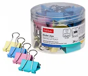 Зажимы для бумаг 32мм 24шт цветные, пласт/уп, Berlingo