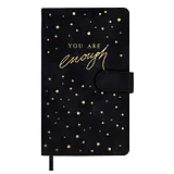 Ежедневник недат. А6+ 120л 110х190 "Бейбискин" черный, иск.кожа, тв.переплёт, тиснение фольгой, магнит.клапан, офсет, ляссе