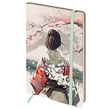Книга для записей А5 80л лин. "Sakura. Wise beauty" кожзам, с резинкой, тиснение фольгой