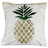 Подушка с пайетками Ананас белый(текстиль)(40х40)