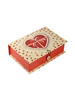 Шкатулка-книга с пуговицей картон Сердце (20х14х6) (36511)