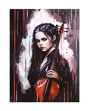 Холст с красками по номерам "Девушка со скрипкой", 40 х 50 см