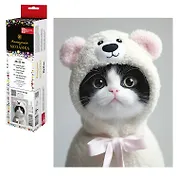 Алмазная  мозаика (набор для творчества) арт. 71340 / 50 Котенок в худи, размер: 20*25 см