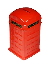 Сувенир, Копилка, Телефонная будка, 13,5*6,5*6,5, керамика