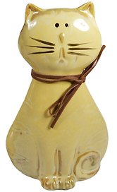 Керамическая глянцевая фигурка Кот со шнурком (16см)