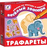 Набор, для детского творчества, Дрофа, Веселый зоопарк, трафареты