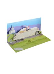 3D открытка Свадебный автомобиль (Wedding Car) (панорама) (A044) (24,5х13)