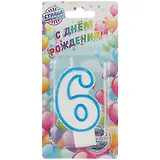 Свеча для торта цифра 6 (7 см)