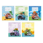 Тетрадь в клетку Listoff, "Путешествие на машине", 12 листов, в ассортименте