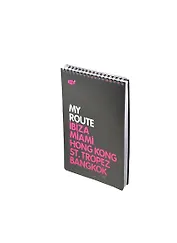 Блокнот А5 50л кл. "MY ROUTE" спираль, пластик.обл., черно-розовый, stila