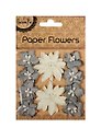 Набор для творчества Цветы с бусинами Paper Flower 2больш.+ 8маленьк.,серые и белые
