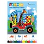 Бумага цветная12цв 60л А4 "Новинка" двухсторонняя, немелованная, 80г/м2, склейка, инд. подвес