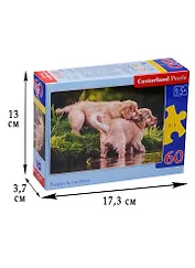 Пазл 60 midi Щенки на реке (32х23) (B-06946) (Castorland Puzzle) (5+)