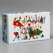 Коробка "Новогоднее веселье" 32,5*20*12,5 Новый год, картон - 1