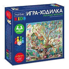 НИ Hatber Игра-Ходилка "Лесные феечки", Пазл А3ф (310х310мм), с кубиком и фишками, в Бокс-упаковке