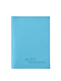 Обложка  для автодокументов, бирюзовая, кожезаменитель